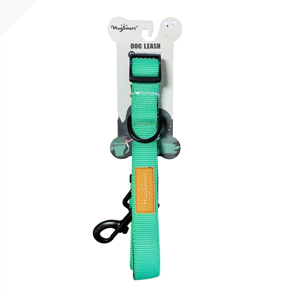 HugSmart Adjustable Dog Leash Mint Green Padded Handle Medium 1in x 34-55in NEW